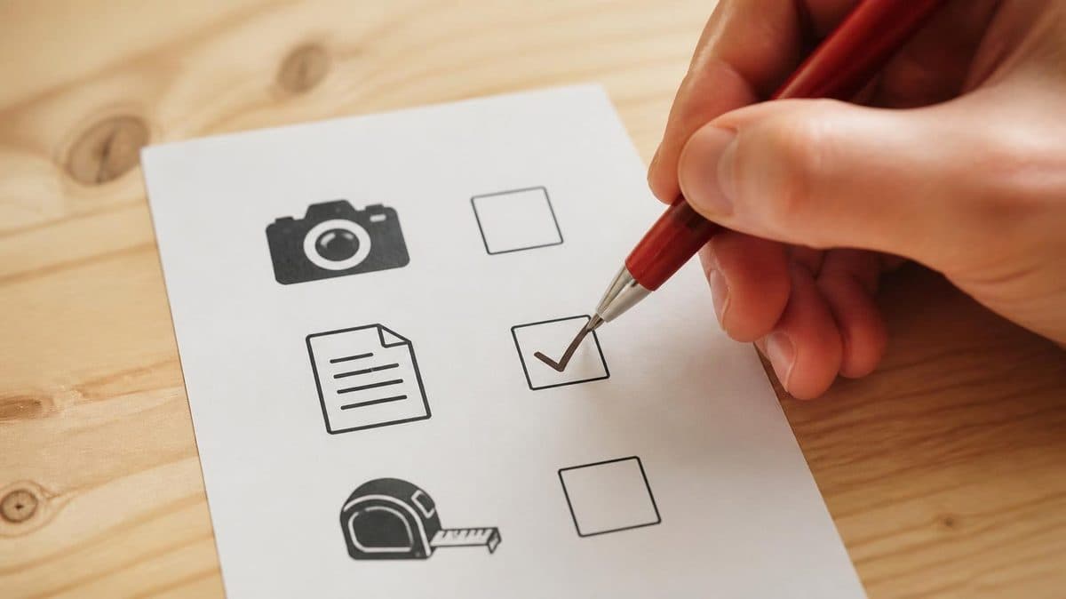 Liste d'options cochée au stylo