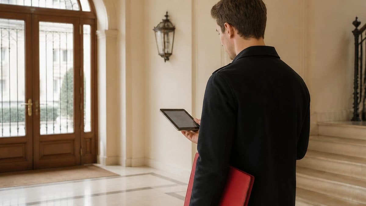 Agent Visicasa consultant une tablette