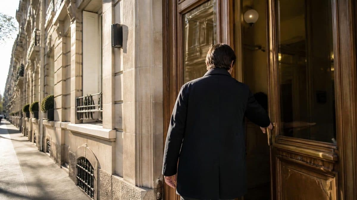 Agent Visicasa ouvrant la porte d'un immeuble