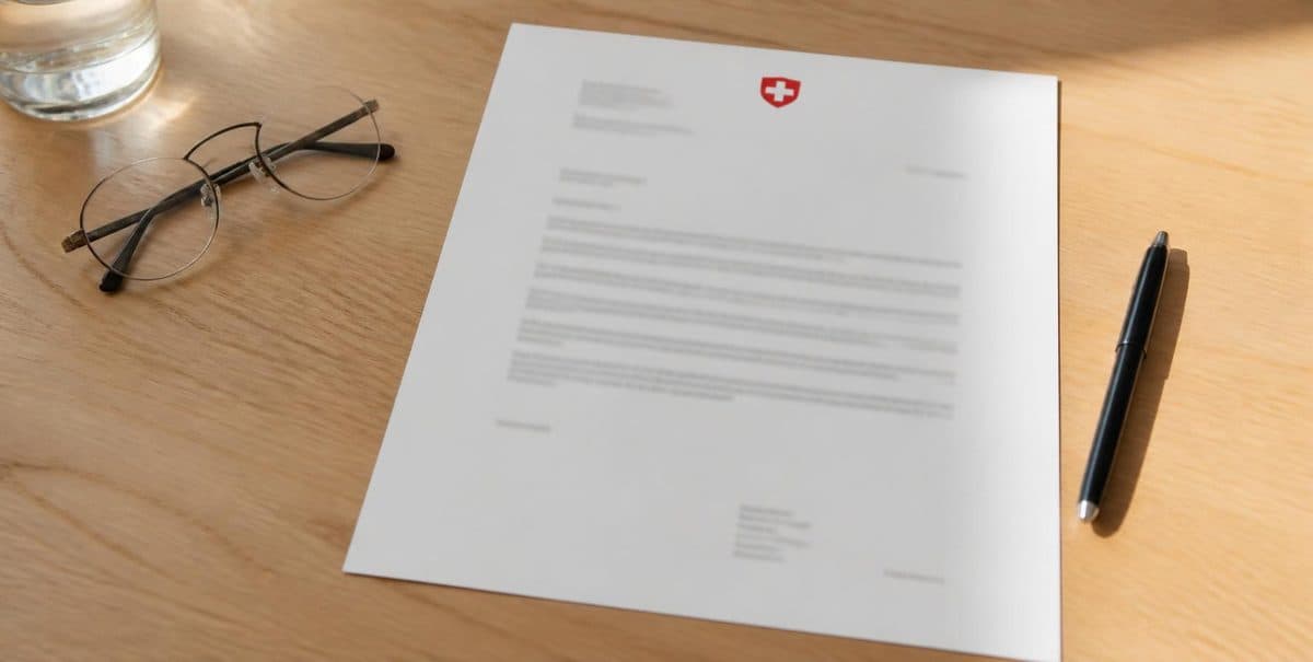 Document « Extrait des poursuites » posé sur une table